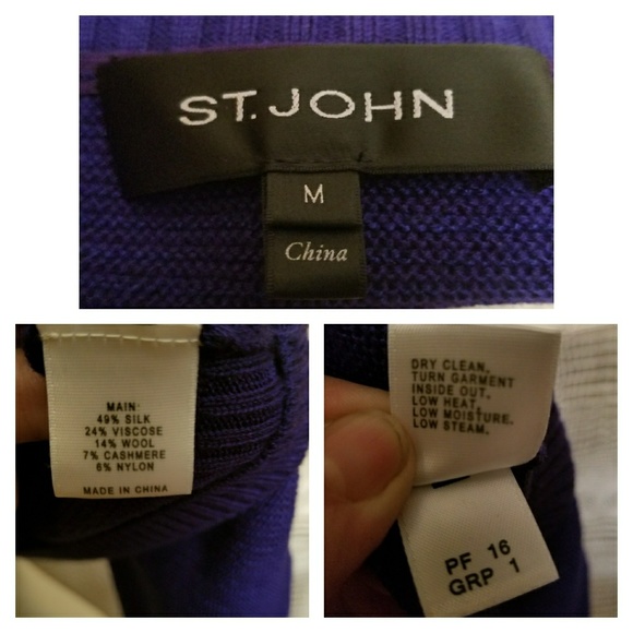 πHost Pick ! St.John Indigo White Sweater Med - Picture 5 of 6